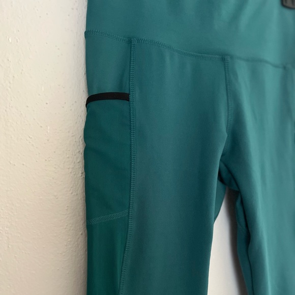 BSP active teal high rise 7/8 leggings with mesh side pockets women’s sz large - Picture 6 of 9